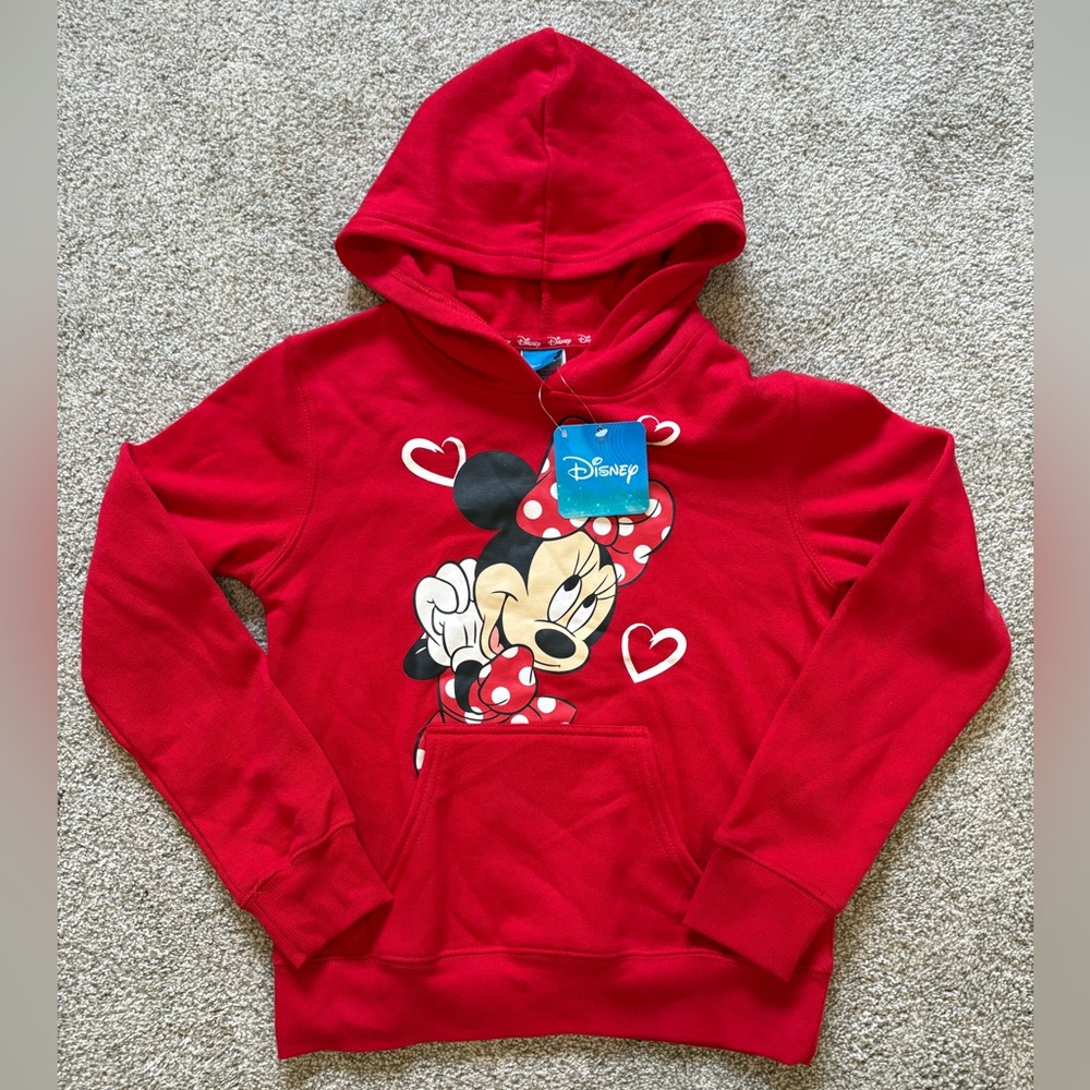 Disney Vibrant Red Girls Minnie Mouse Sweatshirt NWT